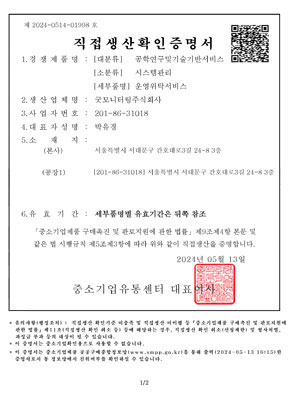 직접생산확인 증명 빅데이터분석서비스